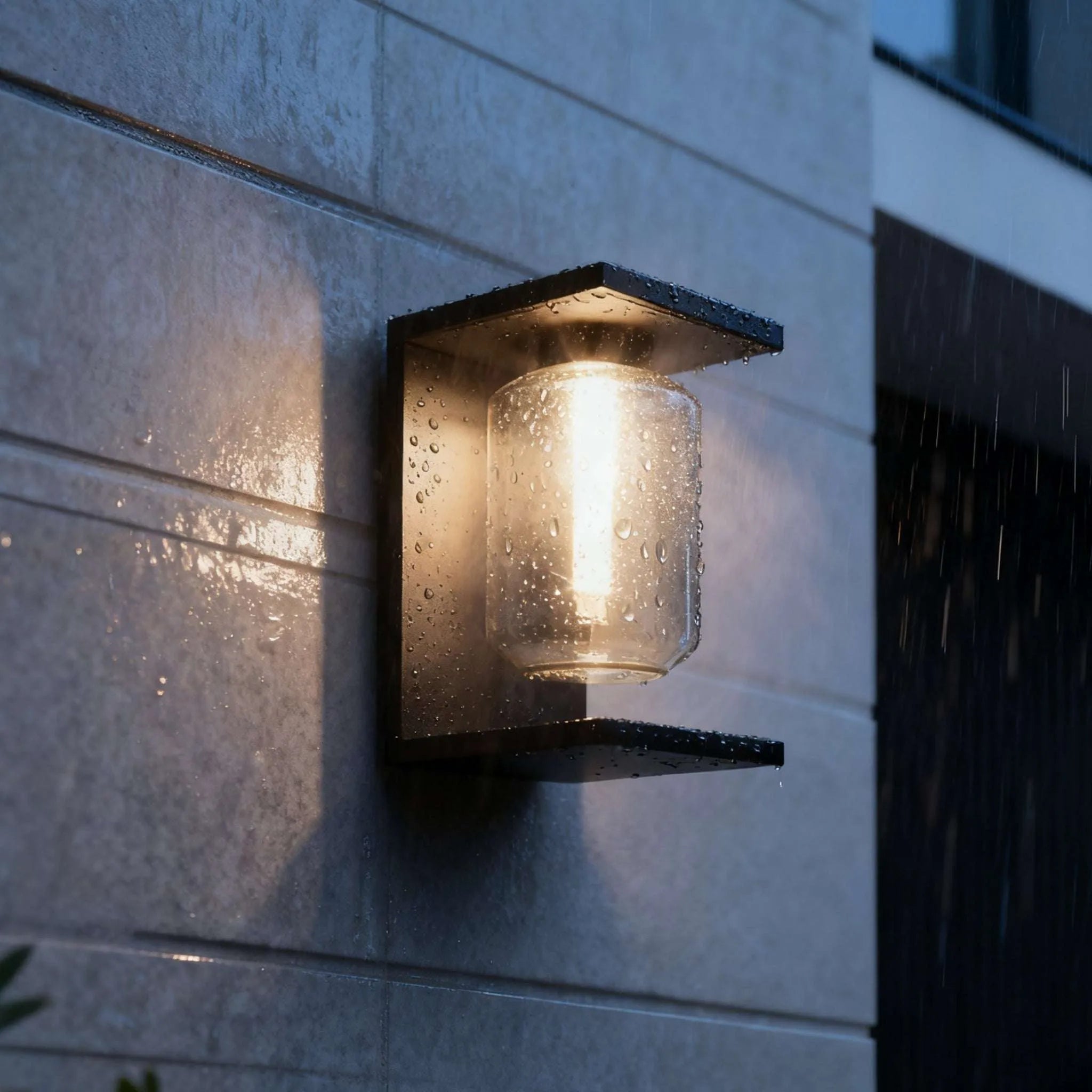 Solar LED Wall Lamp – Black Outdoor Light for Patio